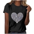 thumbnail image 1 of HongQid Women's Heart Love T Shirt Graphic Loose Tees Short Sleeve Summer Casual Tops, 1 of 5