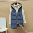 thumbnail image 1 of HongQid Women's Long Puffer Vest Casual Sleeveless Reversible Mid Length Puffy Jacket with Hood, 1 of 9