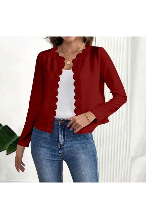 Women's Long Sleeve Cardigan Sweaters Open Front Cropped Bolero Shrugs for Dresses