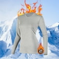 thumbnail image 1 of HongQid Women's Long Sleeve Thermal Underwear Lightweight Baselayer Shirt Women Clothing Comfort Winter Tops, 1 of 3