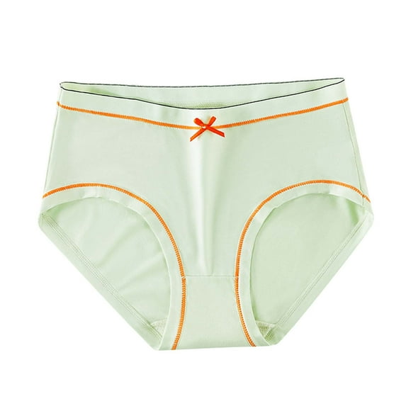 HongQid Women's Mid-Waisted Brief Panties, 1-Pack, Moisture-Wicking Cotton Brief Underwear