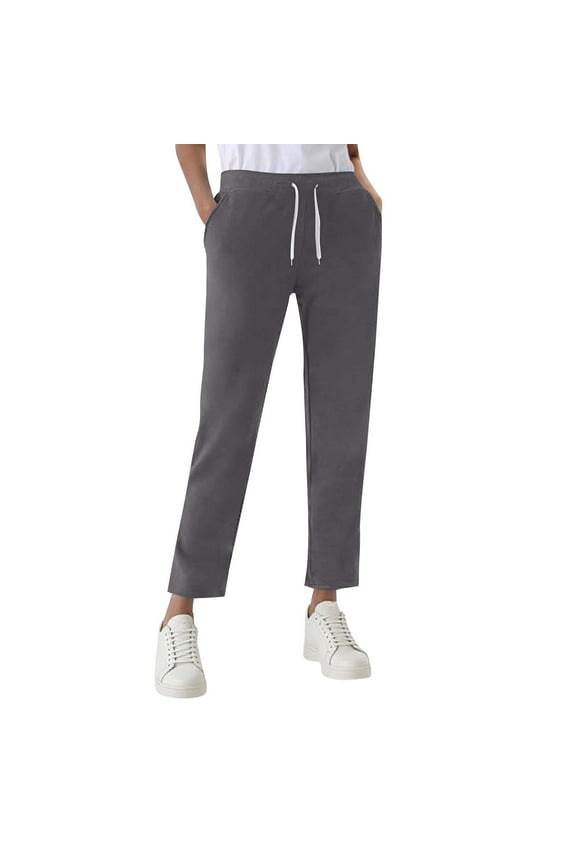 Women's Petite Joggers Cotton Sweatpants with Pockets