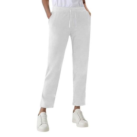HongQid Women's Petite Joggers Cotton Sweatpants with Pockets