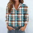 thumbnail image 1 of HongQid Women's Plaid Button Down Shirts Casual Long Sleeve Lightweight Checkered Spring Fall Shirt Tops, 1 of 7