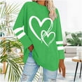 thumbnail image 1 of HongQid Women's Plus Size Heart Graphic Tee Colorblock Round Neck Long Sleeve Tee Shirt Tops, 1 of 9