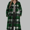 thumbnail image 1 of HongQid Women's Plus Size Long Flannel Plaid Shacket Jacket Oversized Button Down Coats Shirts with Pockets, 1 of 5
