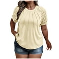 thumbnail image 1 of HongQid Women's Plus Size Shirt Short Sleeve Round Neck Tops Basic Ladies Loose Fit T Shirt, 1 of 6