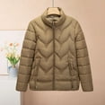 thumbnail image 1 of HongQid Women's Puffer Jacket Lightweight Quilted Padded Zip-up Stand-collar Winter Coat, 1 of 4
