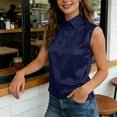 thumbnail image 1 of HongQid Women's Sleeveless Shirts Button Up Collared Dressy Casual Blouses Loose Office Tank Tops Summer, 1 of 8