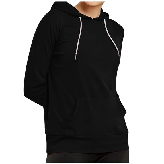 HongQid Women's Slim Fit Pullover Hoodie Lightweight Long Sleeve Kangaroo Pocket Basic Casual Sweatshirt