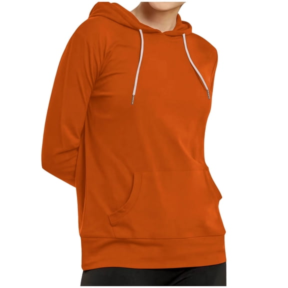 HongQid Women's Slim Fit Pullover Hoodie Lightweight Long Sleeve Kangaroo Pocket Basic Casual Sweatshirt