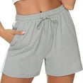 thumbnail image 1 of HongQid Women's Sweat Shorts with Pockets Drawstring Summer Sports Casual Lounge Shorts, 1 of 9