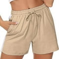 thumbnail image 1 of HongQid Women's Sweat Shorts with Pockets Drawstring Summer Sports Casual Lounge Shorts, 1 of 9