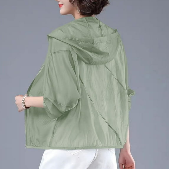 HongQid Women's UPF 50+ Sun Protection UV Jacket Full Zip Lightweight Jacket Athletic Hoodie