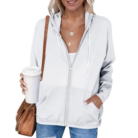 HongQid Women's UPF 50  Zip Up Sun Protection Hoodie Jacket Long Sleeve Lightweight UV Shirts for Women Hiking Fishing