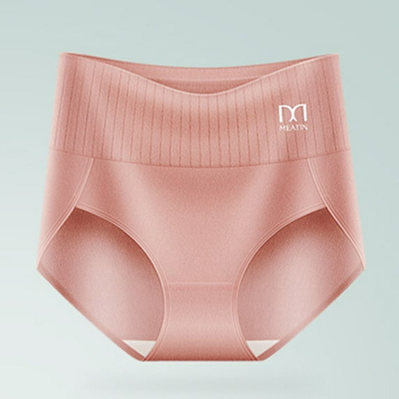 HongQid Women's Underwear Panties Full Coverage Briefs Ladies High Rise Panty Hot Pink 3XL