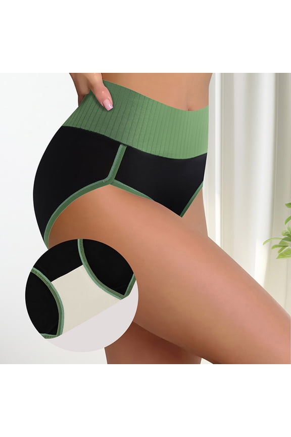 Women's Underwear Panties Full Coverage Briefs Ladies Panty Green S
