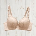 thumbnail image 1 of HongQid Women's Underwire Bra Lace Push-Up Everyday Unlined Bras Beige S, 1 of 3