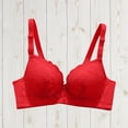 thumbnail image 1 of HongQid Women's Underwire Bra Lace Push-Up Everyday Unlined Bras Red XL, 1 of 3