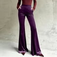 thumbnail image 1 of HongQid Women's Velvet Flare High Waist Wide Leg Long Palazzo Bell Bottom Yoga Pants Dressy Business Long Trousers, 1 of 7