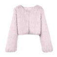 thumbnail image 1 of HongQid Women's Winter Coats Cropped Jacket Faux Fur Long Sleeve Shaggy Warm Outerwear Fall Clothes, 1 of 2