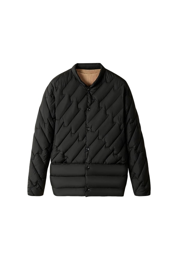 Women's Winter Quilted Jackets Long Sleeve Button Down Diamond Puffer Jacket Outerwear Coats with Pockets