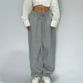 thumbnail image 1 of HongQid Women's Y2K Wide Leg Sweatpants - Elastic Waist Baggy Pants with Pockets & Drawstring, 1 of 3