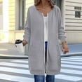 thumbnail image 1 of HongQid Women's Zip Up Hoodies Long Sleeve Long Tunic Sweatshirts Oversized Fleece Casual Fall Jacket Coat with Pocket, 1 of 4
