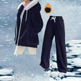 thumbnail image 1 of HongQid Womens 2 Piece Sweatsuit Set Sherpa Winter Coats Fleece Zip Up Jackets Warm Plush Hooded Plus Size Winter Coats Oversized Fuzzy Jackets with Pants, 1 of 9