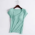 thumbnail image 1 of HongQid Womens Basic Short Sleeve T Shirt With Built In Bra Soft Casual Cotton Tops For Everyday Wear, 1 of 7