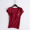 thumbnail image 1 of HongQid Womens Basic Short Sleeve T Shirt With Built In Bra Soft Casual Cotton Tops For Everyday Wear, 1 of 7