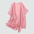 thumbnail image 1 of HongQid Womens Casual Spring Fall Lightweight Cotton Linen Jackets Cardigan Kimono Tops, 1 of 9