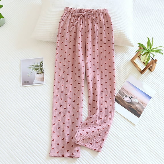 HongQid Womens Comfy Lounge Pants Loose Yoga Pant Drawstring Soft Pj Pants with Pockets Cotton