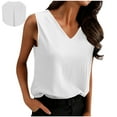 thumbnail image 1 of HongQid Womens Cotton Linen Tank Tops V Neck Casual Cami Sleeveless Blouses Summer Basic Shirt, 1 of 9