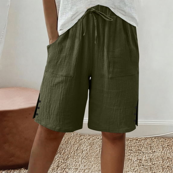 HongQid Womens Cotton Sweat Shorts Casual Summer Short Loose Drawstring Lounge Running Athletic Shorts with Pockets