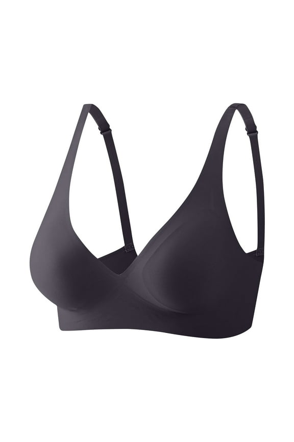 Womens Deep V-Neck Sports Bra Padded Low Impact Fitness Yoga Bra U Back Wireless Bra