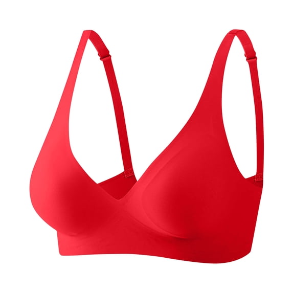 HongQid Womens Deep V-Neck Sports Bra Padded Low Impact Fitness Yoga Bra U Back Wireless Bra