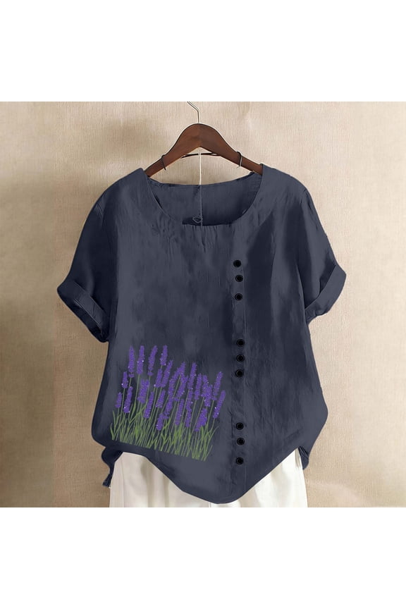 Womens Embroidered Tops Casual Summer Boho T Shirts Loose Fit Short Sleeve Floral Blouses