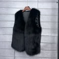 thumbnail image 1 of HongQid Womens Faux Fur Vest Coat Winter Shaggy Casual V-neck Jackets Warm Fuzzy Outerwear, 1 of 3