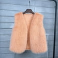 thumbnail image 1 of HongQid Womens Faux Fur Vest Coat Winter Shaggy Casual V-neck Jackets Warm Fuzzy Outerwear, 1 of 3