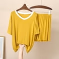 thumbnail image 1 of HongQid Womens Pajama Set Short Sleeve and Shorts Lounge Set Soft Modal Cotton Summer Sleepwear Pj Sets, 1 of 6