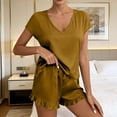 thumbnail image 1 of HongQid Womens Pajama Set Short Sleeve and Shorts Lounge Set Soft Modal Cotton Summer Sleepwear Pj Sets, 1 of 5