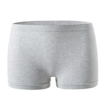 HongQid Womens Seamless Boy Shorts Underwear Soft Stretch No Show Boxer Shorts Briefs Panties for Ladies Gray S