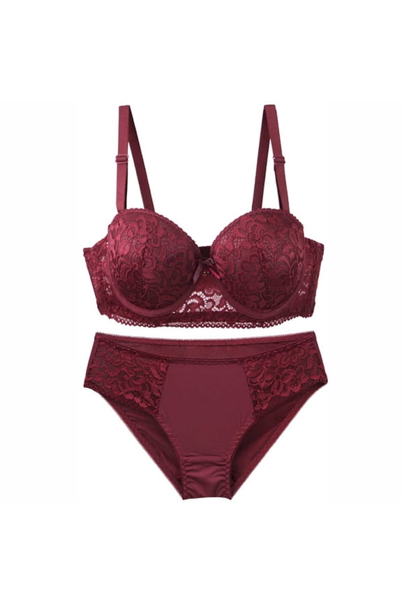 Womens Seamless Bra Underwire Matching Bra And Panty Set Comfort Push Up Bras Buttery Soft Wired Bralette Full Coverage Sport Everyday Bra