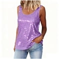 thumbnail image 1 of HongQid Womens Sequin Tank Tops Summer Scoop Neck Sleeveless T-shirts Sexy Sparkle Shimmer Tunic Tops, 1 of 9