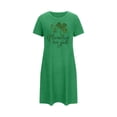 thumbnail image 1 of HongQid Nightgowns for Women Short Sleeves Sleep Shirt Crew Neck Night Shirt Plus Size St. Patrick's Graphic lock Sleep Dress, 1 of 2