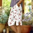 thumbnail image 1 of HongQid Womens Shorts Lounge Linen Shorts Floral Graphic Loose Casual Long Beach Shorts with Pockets, 1 of 5