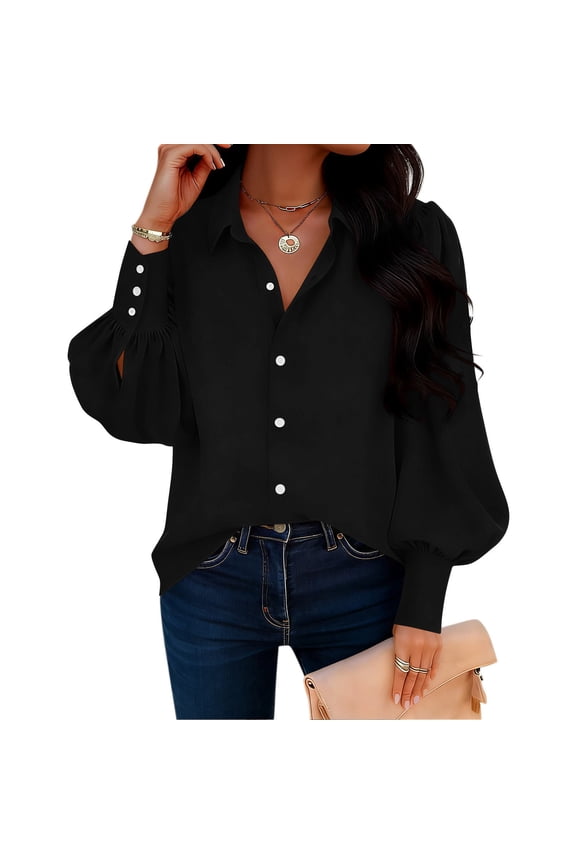 Womens Smocked Cuffed Striped Boyfriend Shirt Casual Collar Long Sleeve Oversized Button Down Blouse Tops