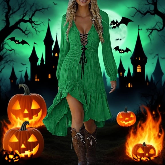 HongQid Womens Summer Dresses Vintage Cowgirl Midi Dress Casual Sleeveless Ruffled Sundresses Halloween Western Outfit