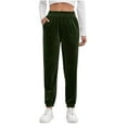 thumbnail image 1 of HongQid Womens Velour Pants, Straight Leg High Waist Soft Velvet Sweatpants Lounge Pajama Pants with Pockets, 1 of 6